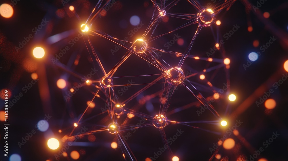 Poster abstract visualization of connections and particles