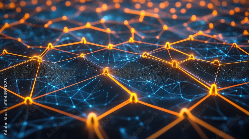 Poster abstract network connection in digital space