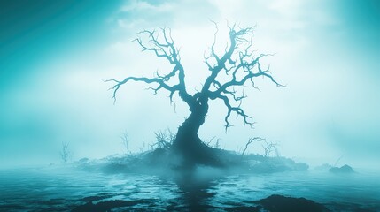 A desolate underwater abyss with strange, ghostly sea creatures and an eerie supernatural atmosphere. with pastel style,