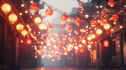 Obraz premium Traditional Chinese city scene illustration poster background