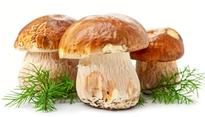 Fresh Wild Porcini Mushroom Isolated on White Background for Culinary Use Generative AI