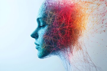 Abstract Network Symbolizing Cognitive Diversity and Neurodiversity in Society