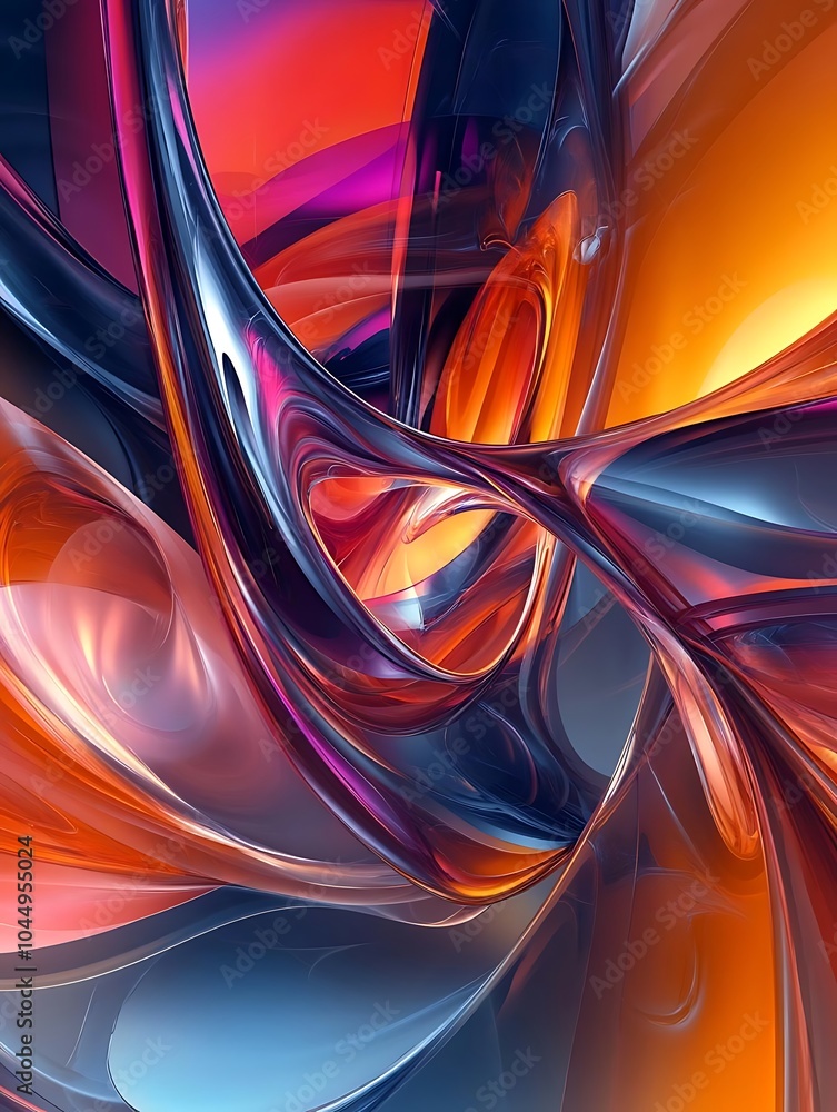 Poster vibrant flow an exploration of abstract shapes and nonrepresentational forms in colorful liquid dyna