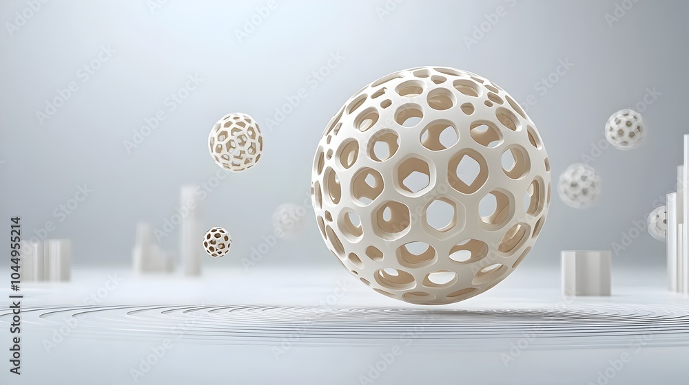 Poster Floating Polygonal 3D Design with Intricate Geometric Shapes Symbolizing Big Data Technology and Modern Geometric Concepts  Abstract Digital of a Futuristic Minimalist and Conceptual Background