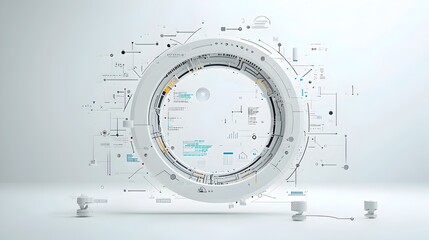 Polygonal 3D rendered circle with abstract geometric shapes and tech inspired connections symbolizing big data and futuristic technology  Futuristic digital art