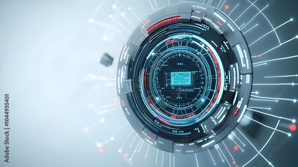 Aufkleber Cutting Edge Technology Backdrop with Interconnected Polygonal Shapes Representing Big Data Processing and Tech Innovation in 3D Rendering