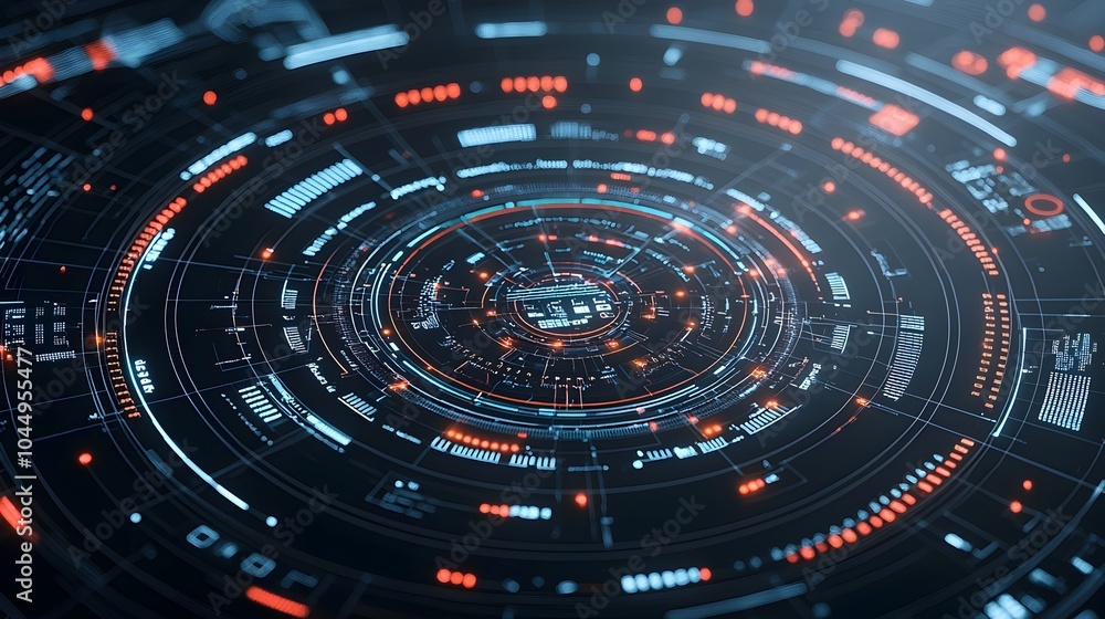 Aufkleber Glowing Polygonal Structures Representing the Flow and Connectivity of Technological Advancements in 3D Digital Rendering  Abstract Background Featuring Geometric Shapes and Futuristic Designs