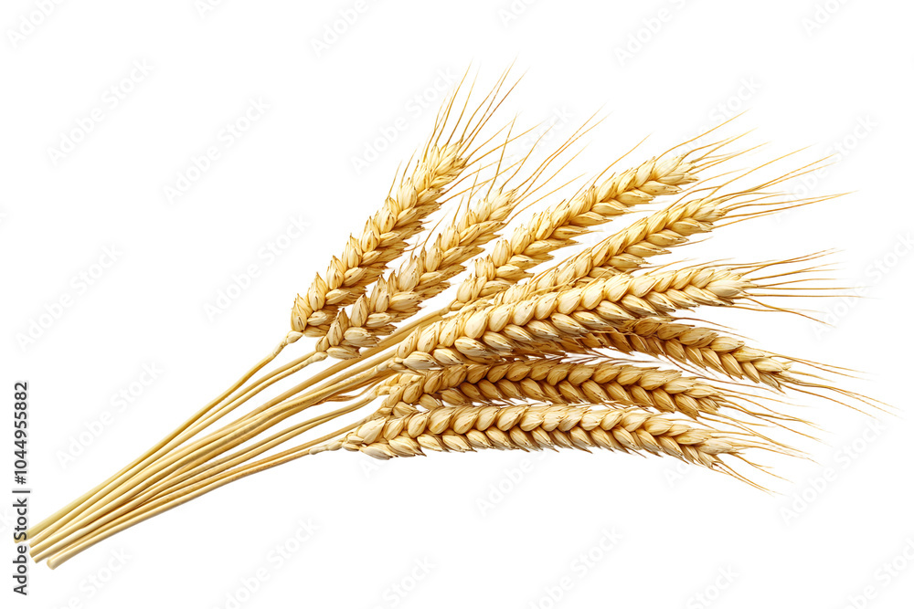 Poster horizontal wheat ears isolated on a white background with clipping path. full depth of field