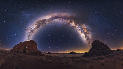 The Milky Way glowing brightly in a star-filled night sky, capturing the cosmic wonder of the vast universe