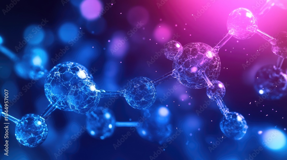 Poster science and technology presentation template with plexus