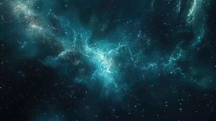 Naklejka premium A glowing night sky filled with stars and a brilliant Milky Way, showcasing the beauty and wonder of the vast universe