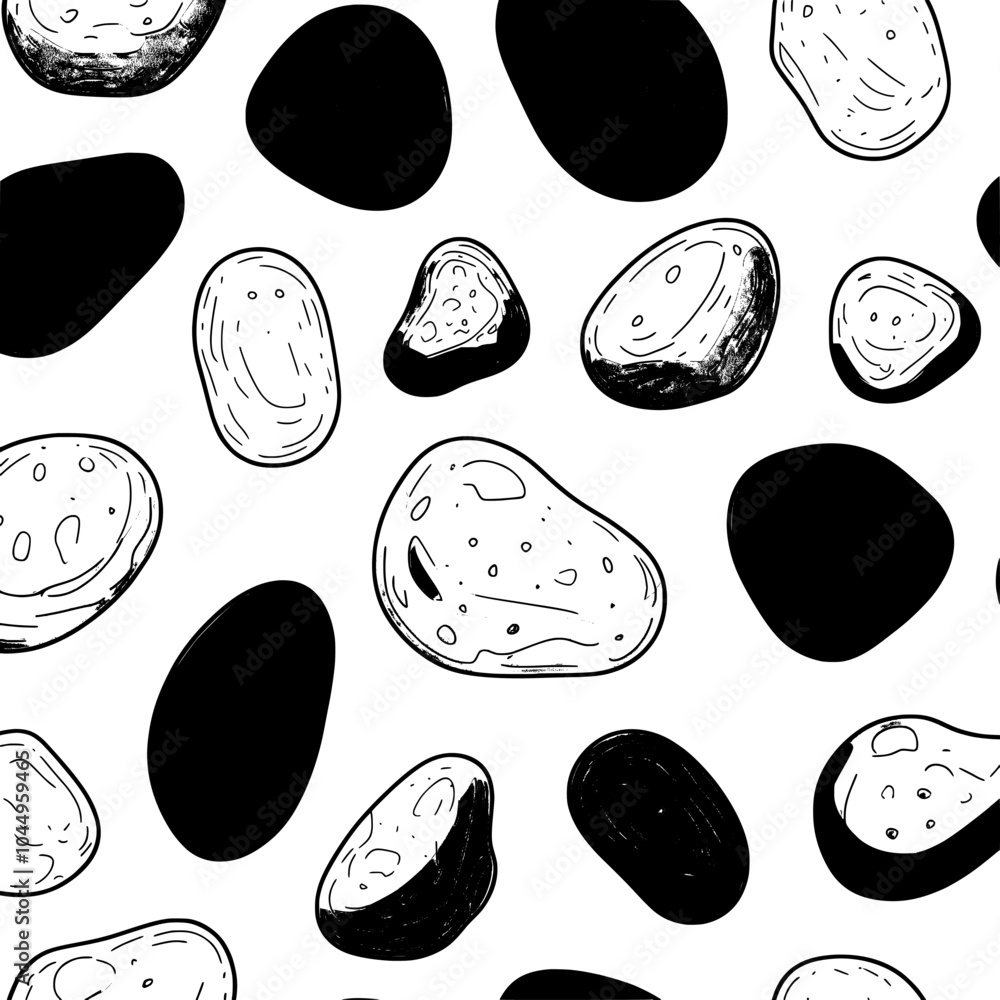 Poster this pattern has an endless rock background and repeating pebble print. a masonry texture. repetible