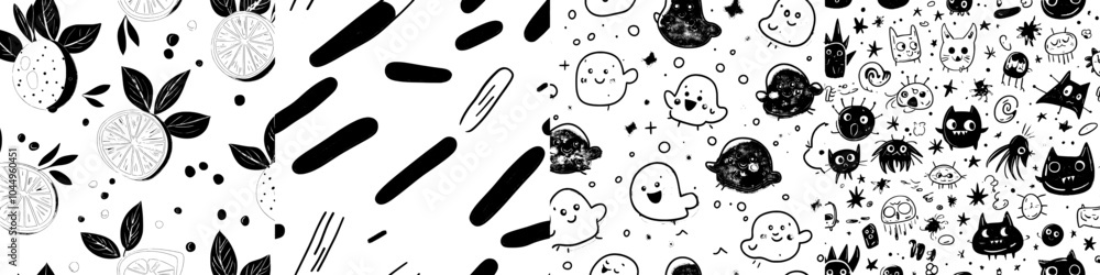 Poster creating a seamless pattern of scribbles as with a pencil. endless kids background, repeating school