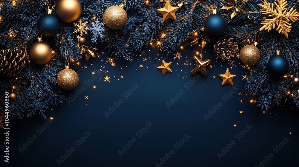Poster a sleek christmas frame designed with a minimalist touch, showcasing a simple yet elegant border of 