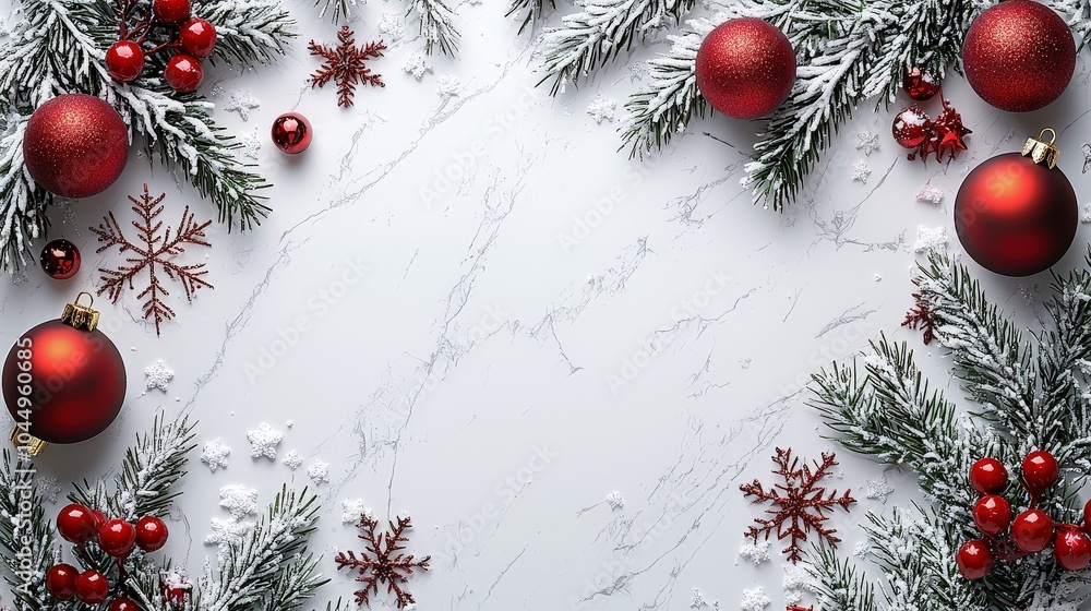 Poster a sleek christmas frame designed with a minimalist touch, showcasing a simple yet elegant border of 