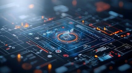 Obraz premium Immersive Virtual 3D Business Intelligence Platform Featuring Abstract Technology Design Advanced Data Analytics Tools and Detailed Group Visualization Capabilities