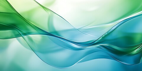 Abstract background with smooth lines in blue and green colors.