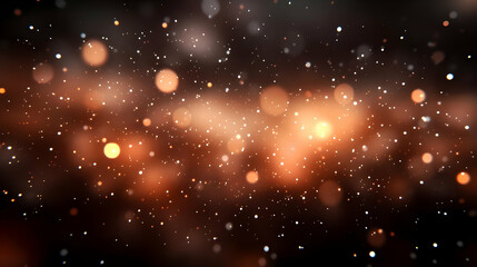 Abstract Background with Golden Bokeh and Sparkles