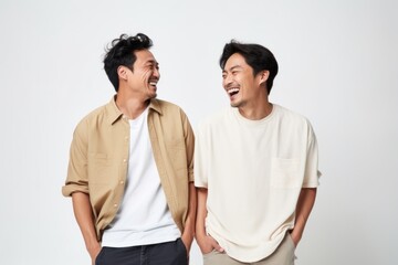 Happy friends laughing together