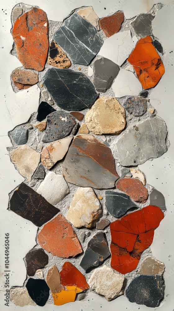 Poster close-up of a terrazzo surface, a composite material for flooring and design generative ai