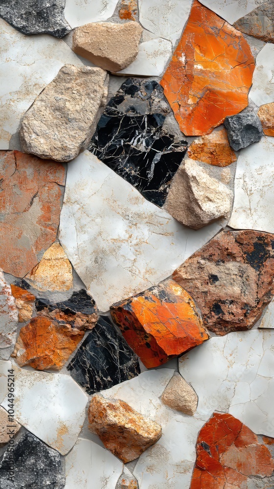 Aufkleber close-up of a terrazzo surface, a composite material for flooring and design generative ai