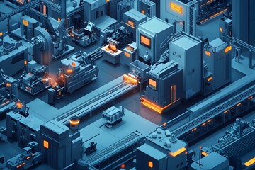 Industry Smart Factory with Efficient Automated Production Lines for Optimized Performance