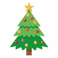 Christmas tree vector illustration on a white background