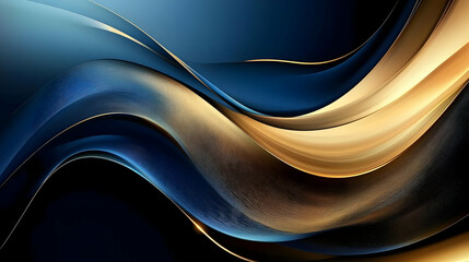 Obraz premium Abstract Background with Blue and Gold Waves