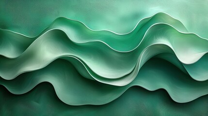 Fototapeta premium An elegant green background with gentle, swirling abstract designs, providing a stylish canvas for text overlay, ideal for promoting events or branding materials.