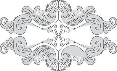 Vector sketch illustration silhouette vintage classic floral ornament design