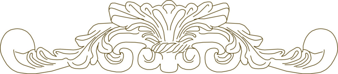 Vector sketch illustration silhouette vintage classic floral ornament design