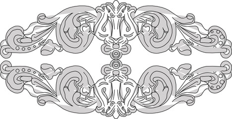 Vector sketch illustration silhouette vintage classic floral ornament design