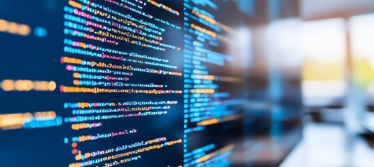 Secure Software Development Code on Computer, Programming Language Source Code, Cyber Security