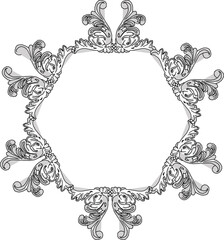 Vector sketch illustration silhouette vintage classic floral ornament design