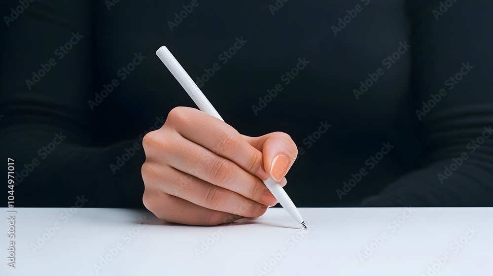 Poster Close up of a woman s hand using a pen on a tablet screen with complex graphs and analytical charts representing a futuristic data driven business or financial analysis