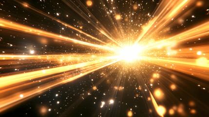 Fototapeta premium Golden Light Rays Abstract Background