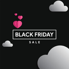 black friday sale background with cloud and love