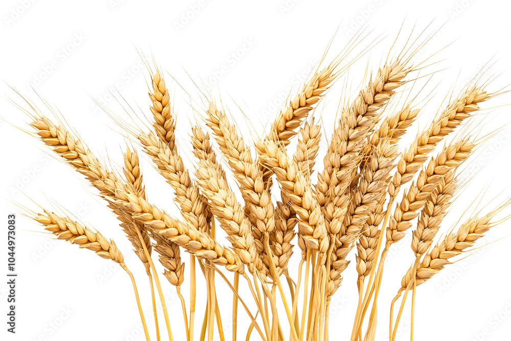 Aufkleber horizontal wheat ears isolated on a white background with clipping path. full depth of field