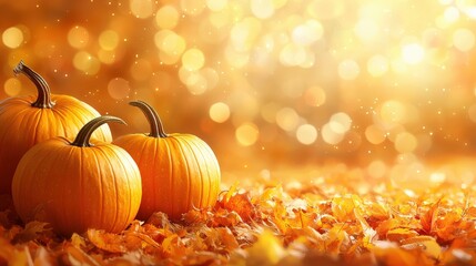 Autumn-inspired Thanksgiving background with soft transitions of orange and gold tones, ideal for festive greetings.