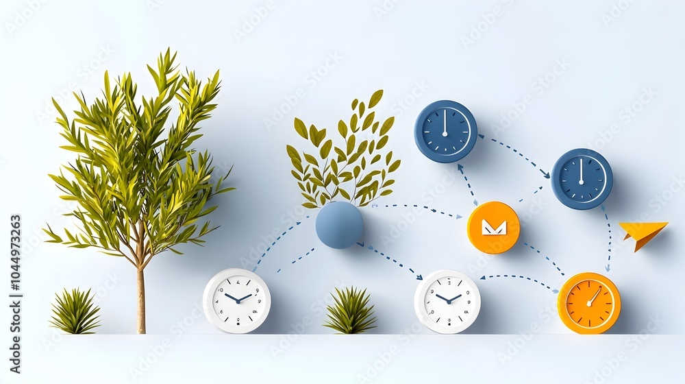 Aufkleber Infographic Showcasing a Business Workflow with Defined Objectives Efficient Processes and Necessary Resources in a Sleek and Contemporary Art Inspired Design Highlighting Teamwork and Management