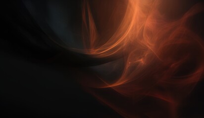 abstract photograph of a dark background with a red and orange swirl