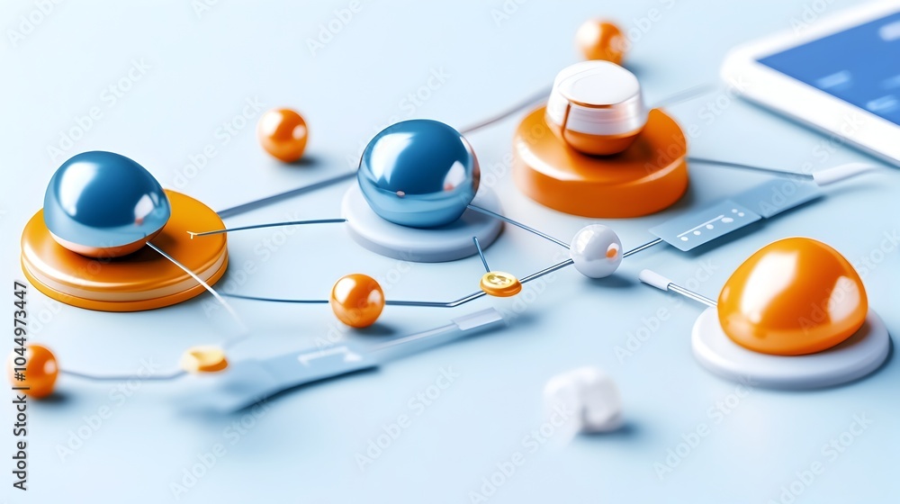 Leinwandbilder Visually Captivating Infographic Depicting a Streamlined Workflow Process with Clearly Defined Objectives Collaborative Teamwork Efficient Scheduling