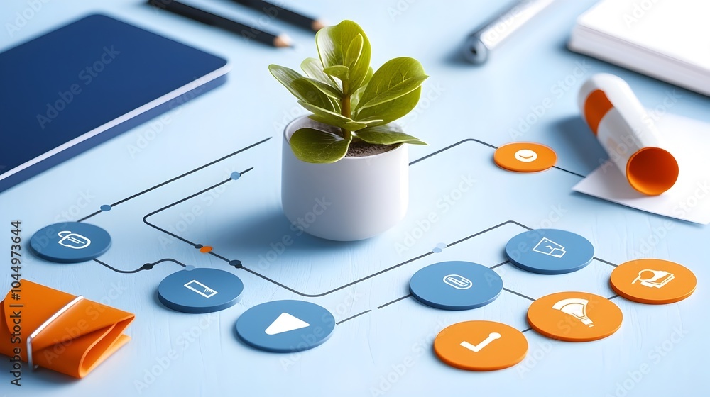 Aufkleber Workflow Infographic Illustrating Detailed Step by Step Processes for Business Planning Team Management and Contemporary Design Solutions