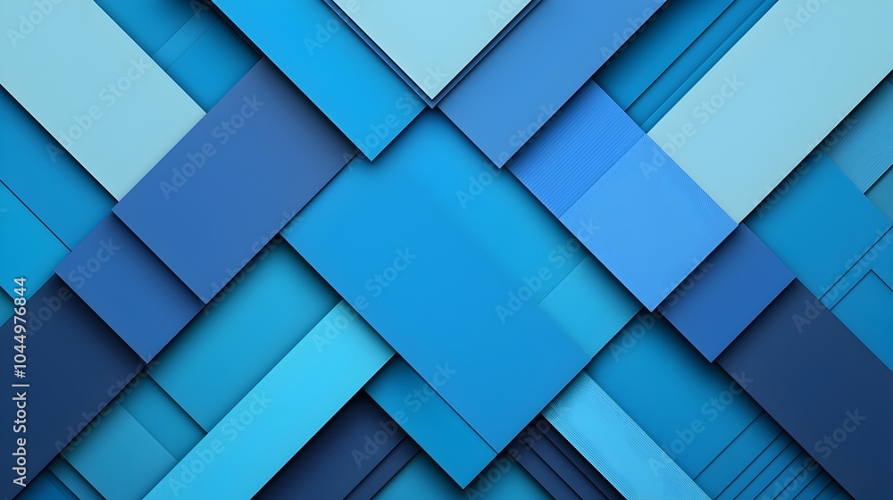 Leinwandbilder Stunning minimalist geometric design with blue gradient shapes and dynamic shadows creating a futuristic and abstract background perfect for tech related art and product displays