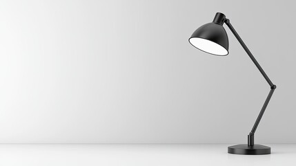 Modern Black Desk Lamp on Minimalist Background