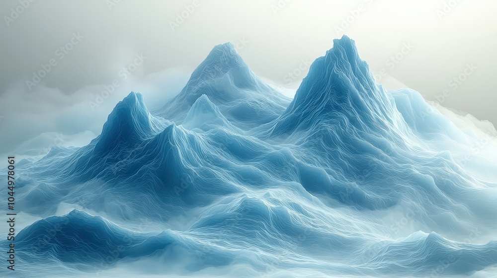 Poster minimalistic light blue background with smooth vector transitions, ideal for tech websites or presen