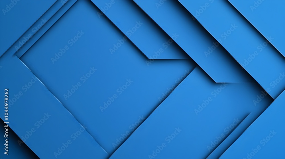 Aufkleber Sleek and Futuristic Abstract Blue Gradient Background with Sharp Geometric Shapes and Dramatic Shadow Effects Minimalist and Contemporary Digital