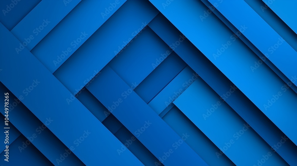 Poster Striking blue gradient abstract background with sharp geometric shapes and shadow effects showcasing a sleek and futuristic minimalist design style