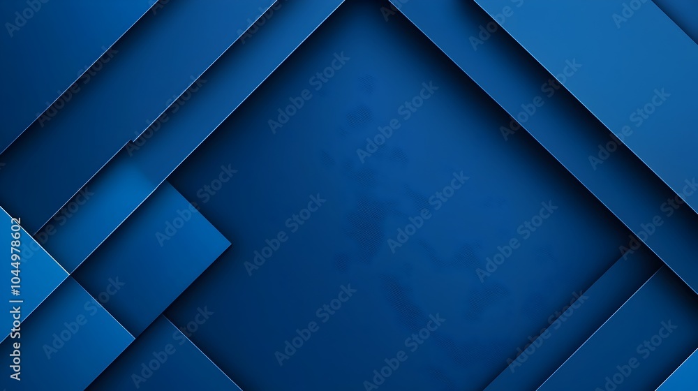 Aufkleber Futuristic geometric shapes and soft shadows against a minimalist blue abstract background creating a clean and sophisticated design perfect for modern technology concepts digital creative artwork