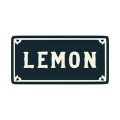 lemon vintage label retro badge emblem packaging vector illustration template design